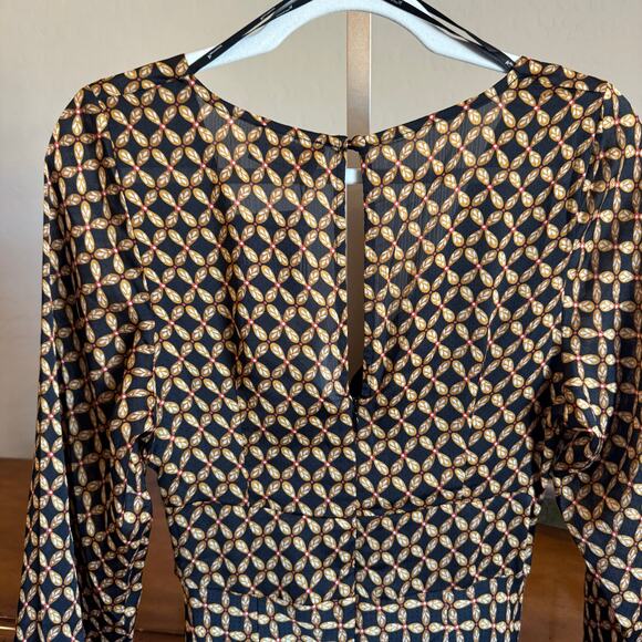 MINKPINK Valentina Maxi Dress Black Floral S NWT Sold Out - Picture 7 of 11